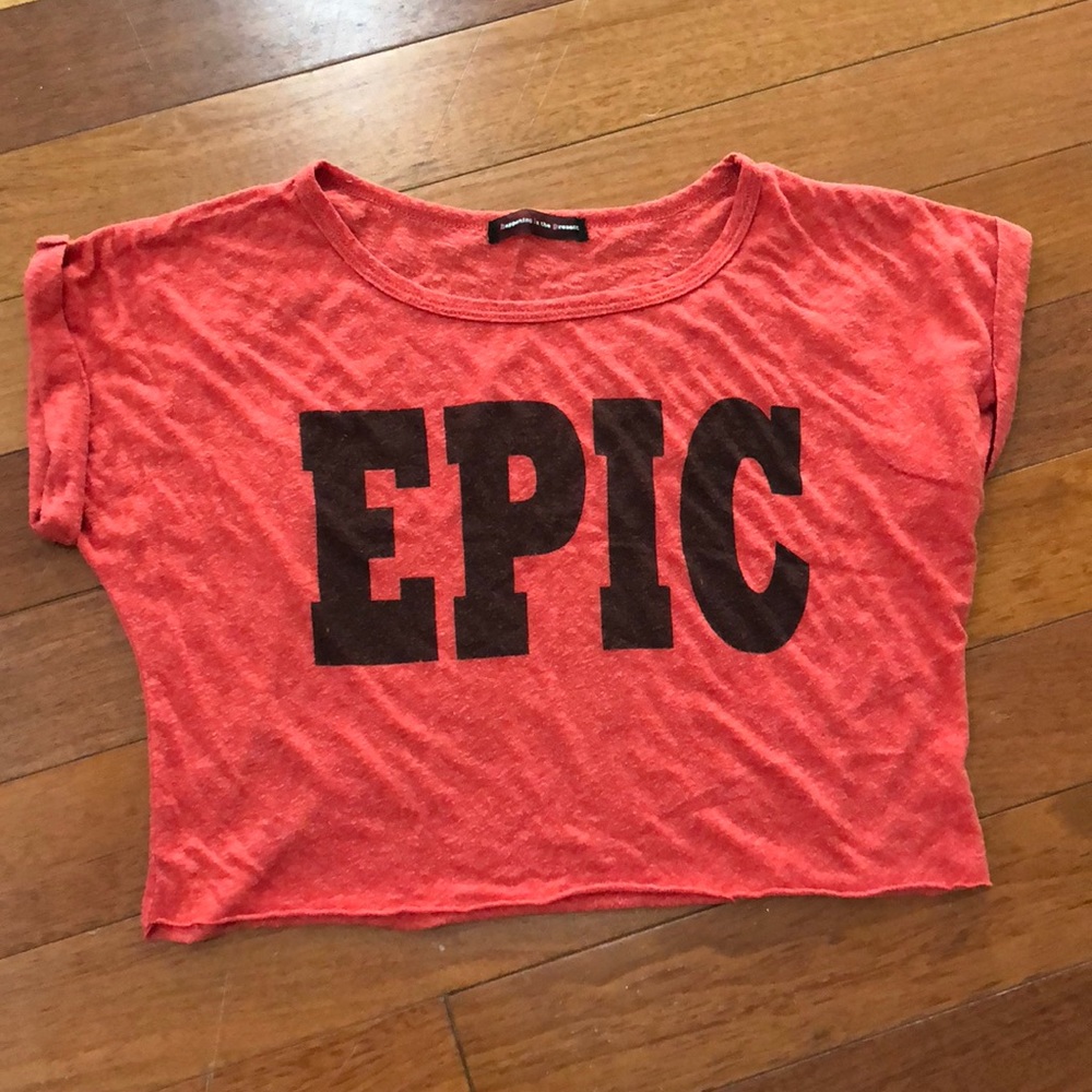 Very soft pink/red SUPER CROP top “EPIC” S